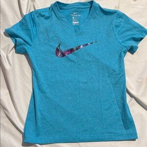 Nike Women's Blue V-Neck Top